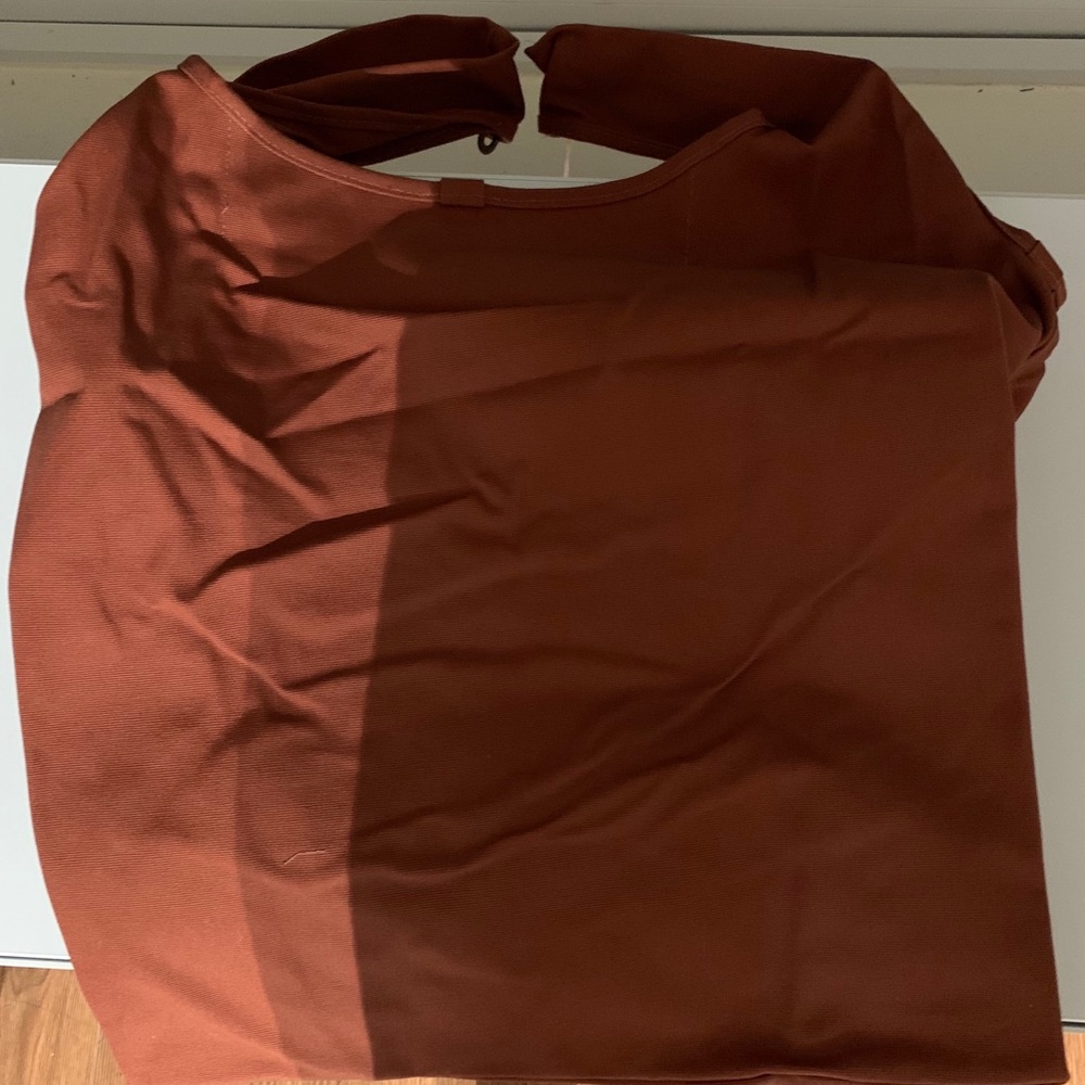 Uniqlo Unique U dark orange canvas tote bag